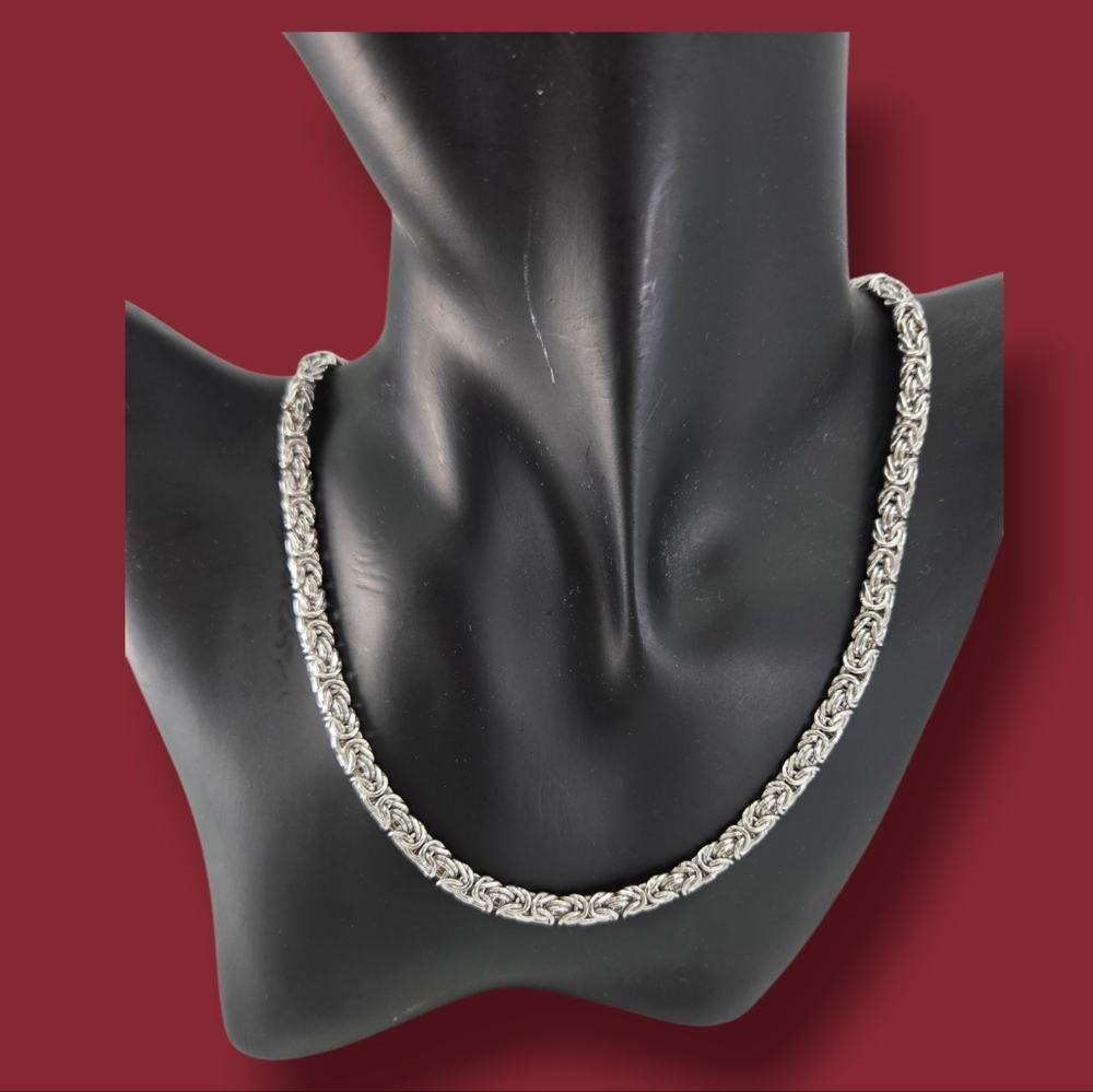 Ak 925 Turkey Byzantine Necklace Sterling Silver 20"